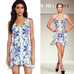 Donna Mizani Cut Out Flounce Dress in Iris